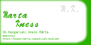 marta kness business card
